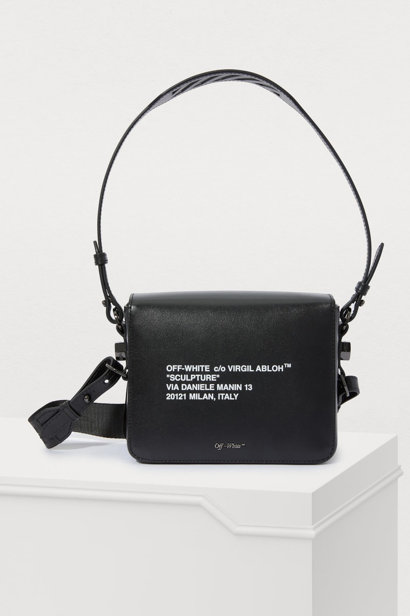 off-white binder clip bag black leather fringe shoulder crossbody