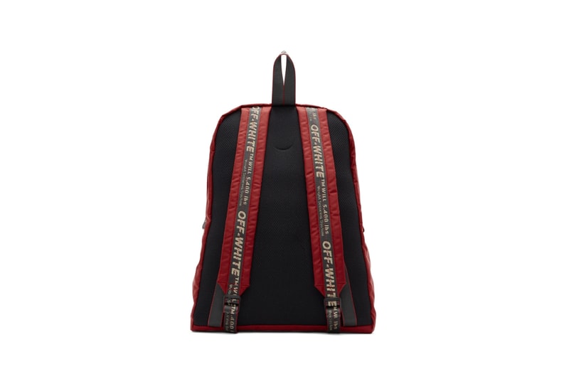 Off White Easy Logo Backpacks Red