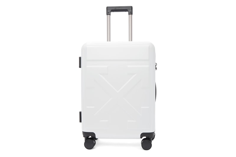 off white for travel arrow trolley suitcase luggage bags designer