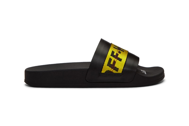 Off White Industrial Belt Strap Sandals Black Yellow
