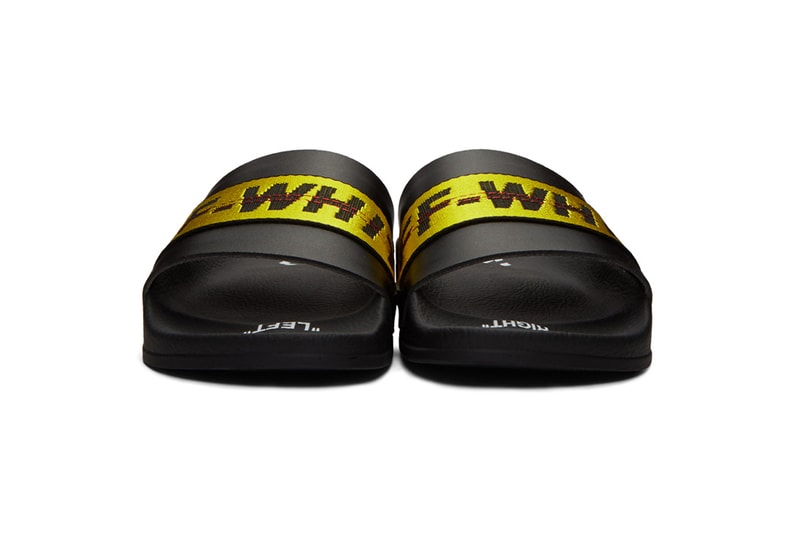 Off White Industrial Belt Strap Sandals Black Yellow
