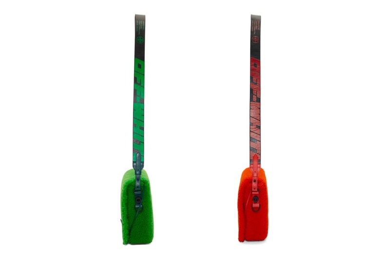 Off-White™ Sherpa Fleece Binder Clip Bag Green and Red