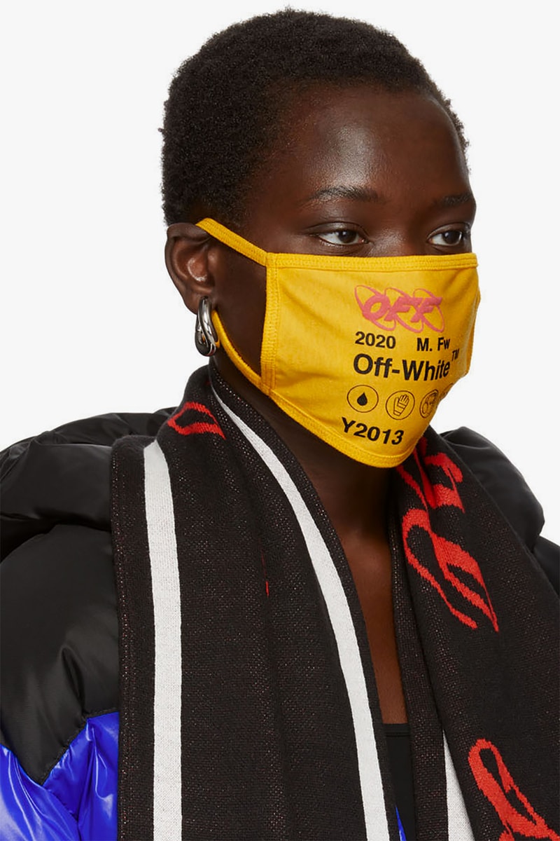 off white yellow industrial y013 logo mask fashion streetwear 