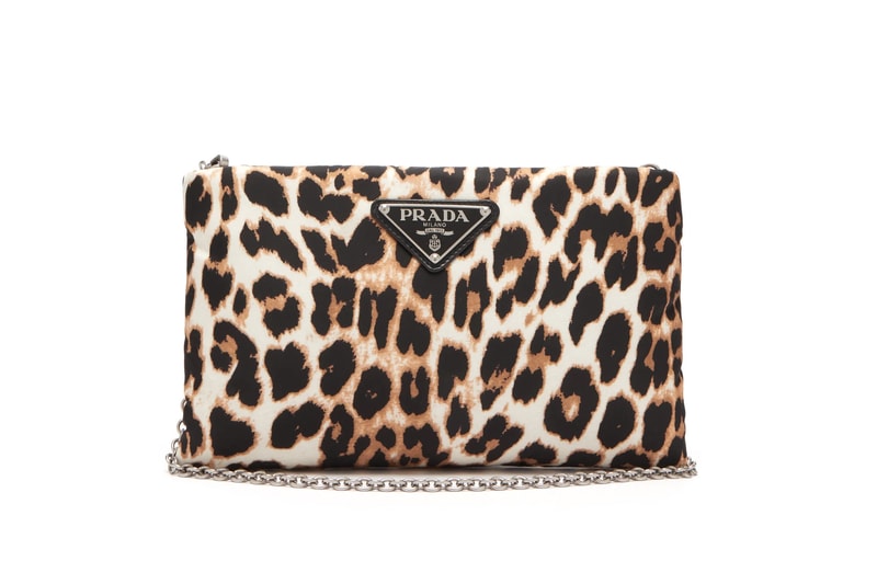 Prada Leopard Print Logo Crossbody Bag Chain Brown Beige Trendy Trend Animal Print Purse Pouch Clutch Accessory