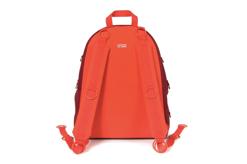 raf simons eastpak bonded metal loop backpacks paddedpakr collaboration designer bags burgundy orange grey pink anthracite yellow black matlasse