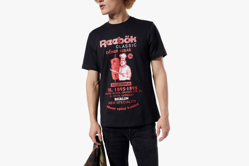 reebok classics food pack doniar kebab black t-shirt