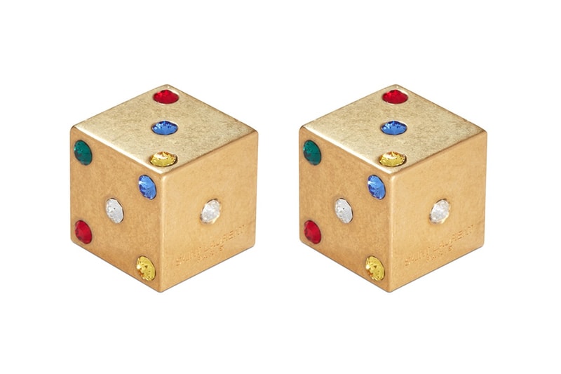 Saint Laurent Rive Droite Crystal Dice Gold