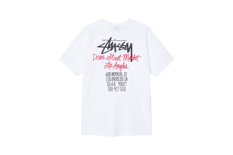Stussy x Carharrt WIP x Dover Street Market Los Angeles Collaboration T Shirt White