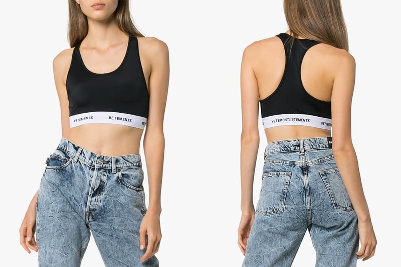 Stick to Basics with Vetements' Black Logo Band Sports Bra