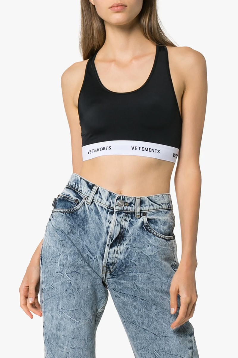 vetements logo band sports bra workout fitness gym athleisure sportswear fashion 