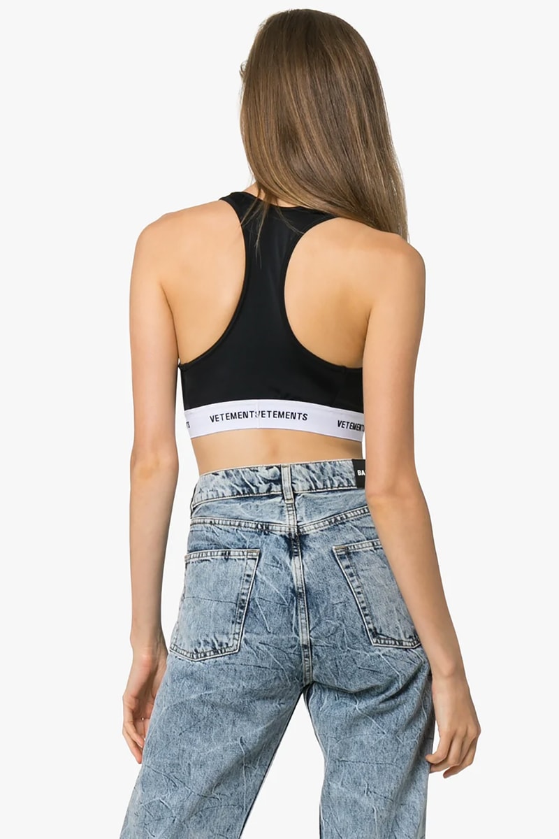vetements logo band sports bra workout fitness gym athleisure sportswear fashion 