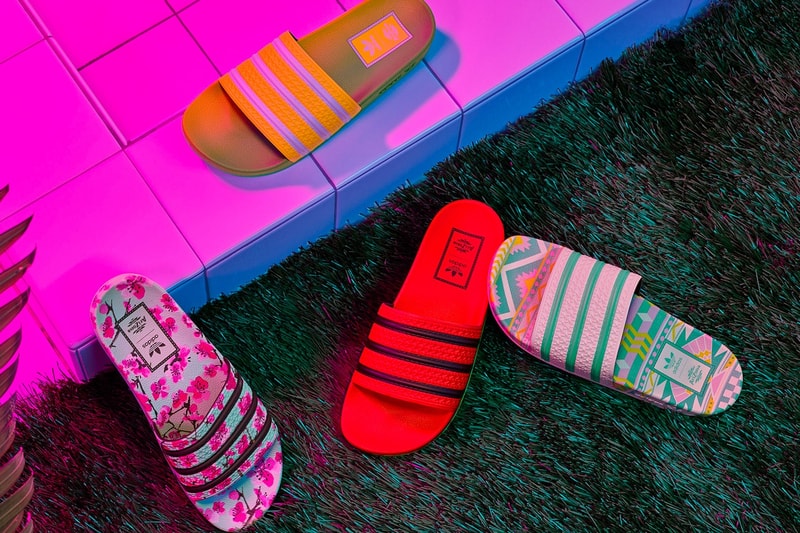 AriZona Ice Tea x adidas Collection adilette Slides Orange Yellow Pink White