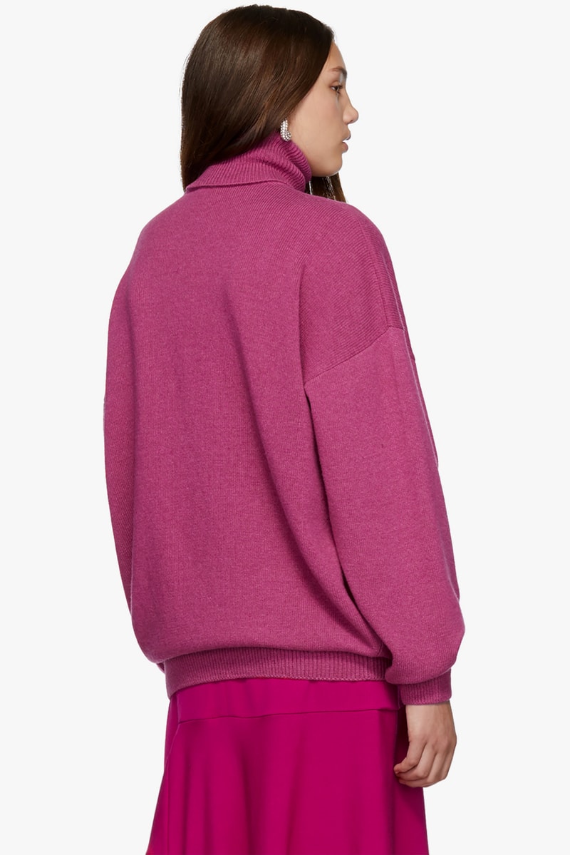 balenciaga logo cashmere turtleneck sweater designer pink fall fashion top
