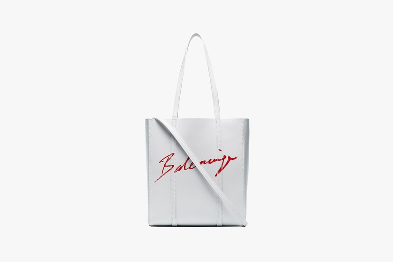 balenciaga white extra small everyday lipstick tote bag designer fashion leather