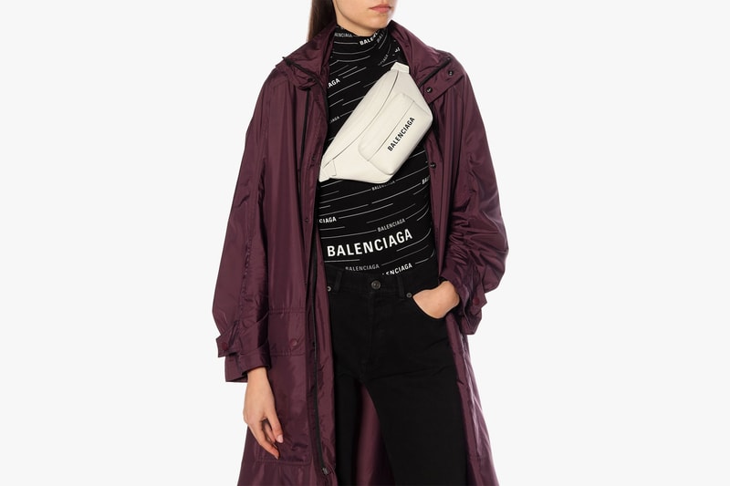 balenciaga logo belt bag white leather fanny pack designer purses