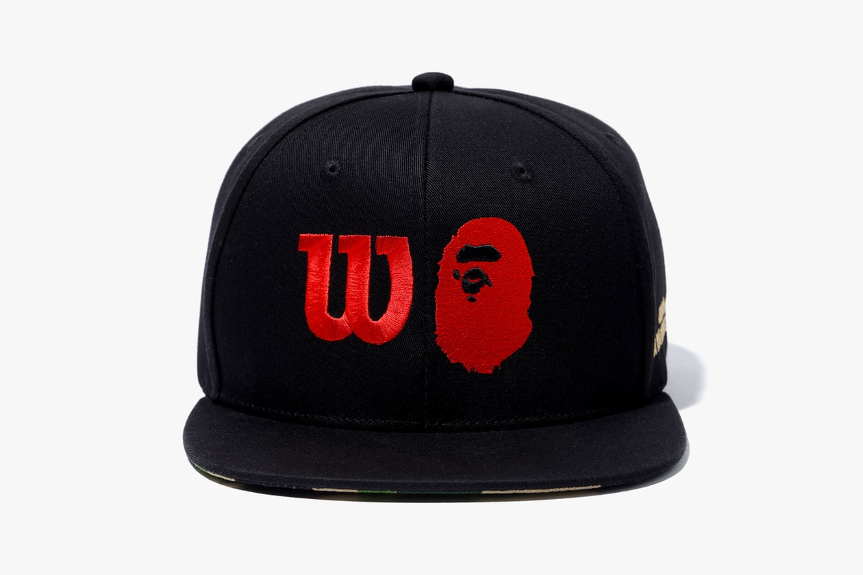 bape wilson tennis us open collaboration racket balls t-shirts caps visors headbands 