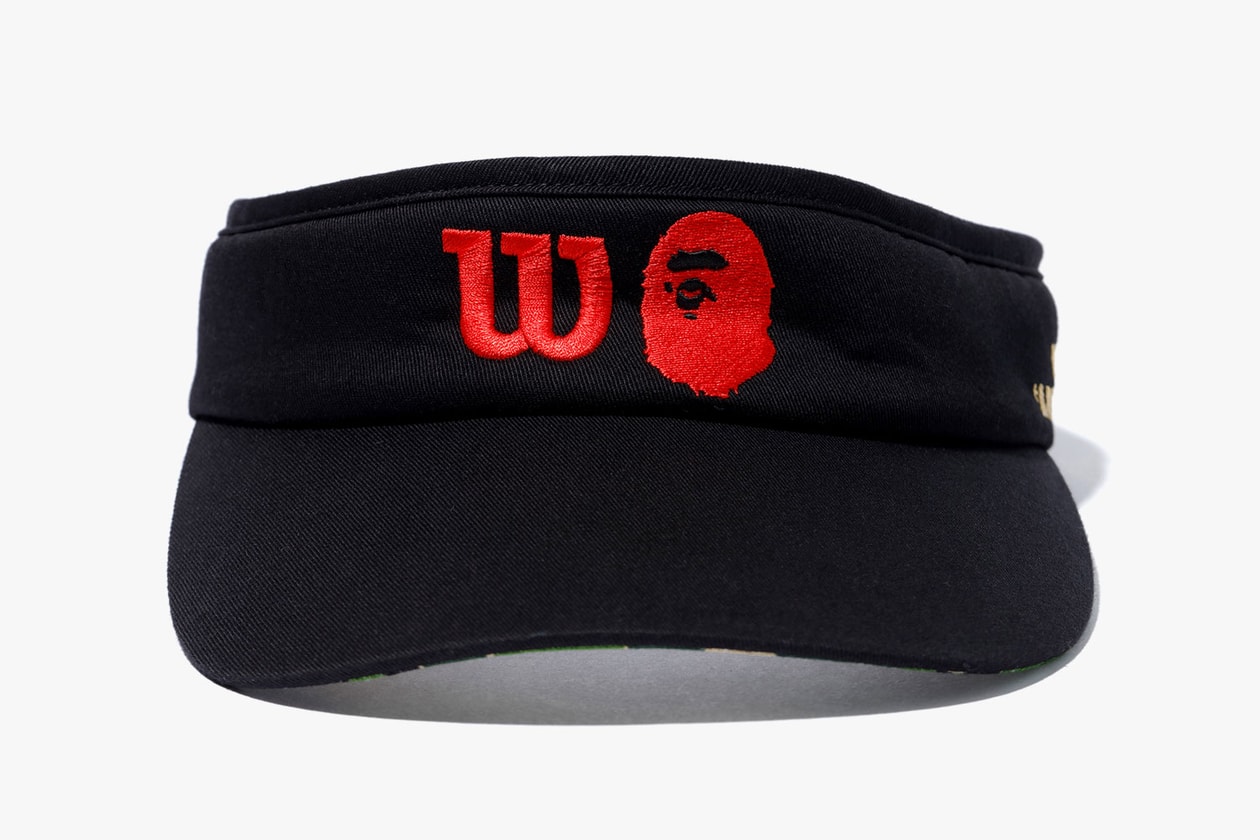 bape wilson tennis us open collaboration racket balls t-shirts caps visors headbands 