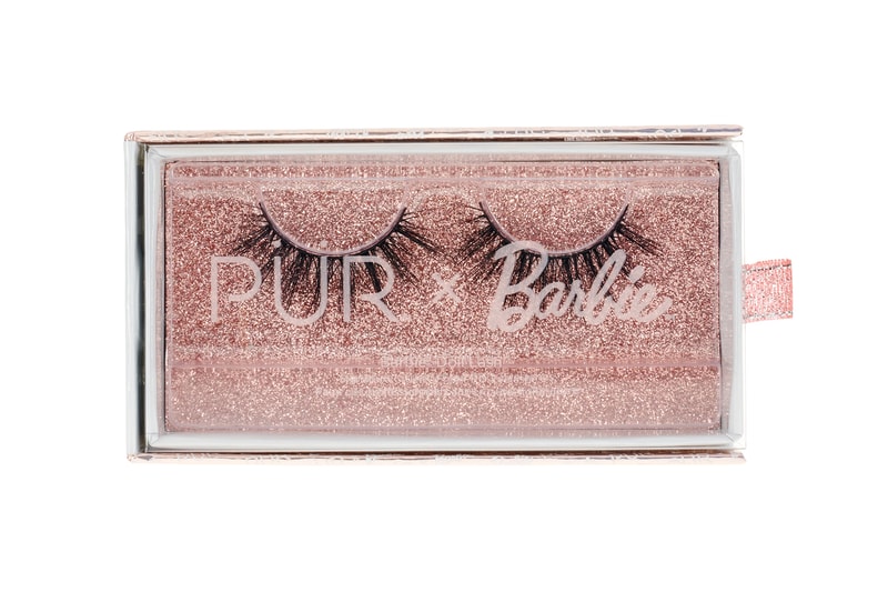 barbie pur cosmetics makeup beauty collection collaboration eyeshadow pallette lip gloss lip sticks makeup brush highlighter sparkle sparkly glitter matte hot pink face mask