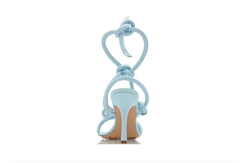 Bottega Veneta Dream Knotted Leather Sandals Blue