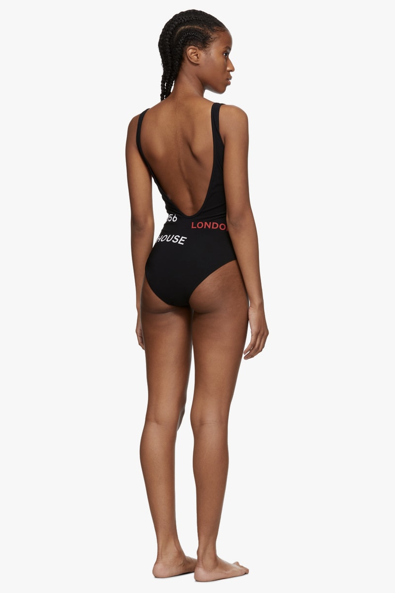 Burberry Luxury Black Logo Swimsuit White/Red Print SSENSE Exclusive Release Riccardo Tisci Fashion Luxury Summer Piece