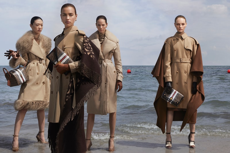 burberry fall winter campaign 2019 trench coat monogram bag scraf