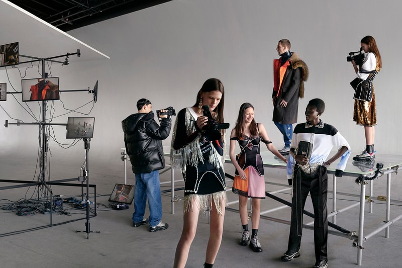 burberry fall winter campaign 2019 fringe dress western shirt models camera