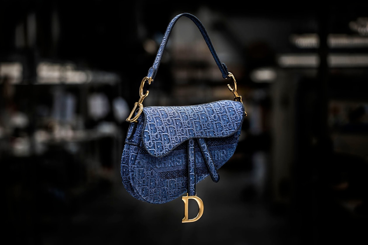 dior saddle bag how its made embroidered denim monogram blue stitching gold hardware