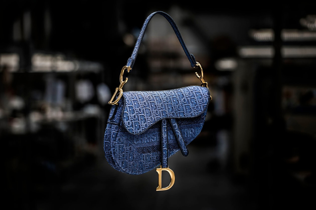 Dior denim saddle bag Clearance