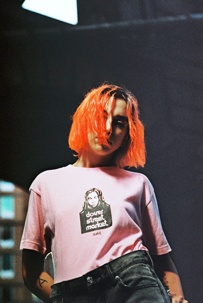 dover street market x-girl london dsml pop-up collaboration t-shirts dresses womens streetwear