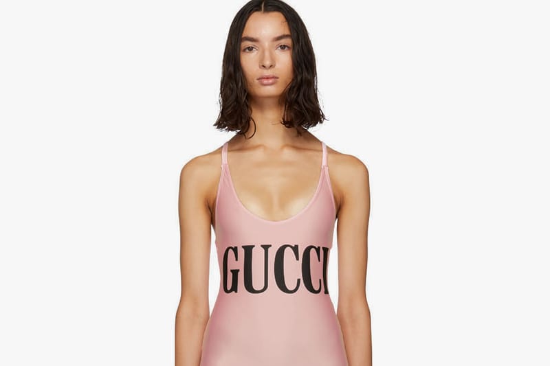 Gucci Just Dropped One-Piece Logo Swimsuits That "Sparkle"