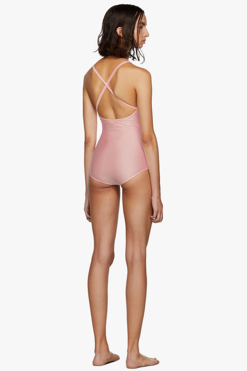 Gucci Sparkling Logo Swimsuit Light Pink Black