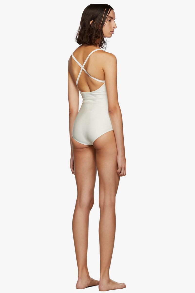 Gucci Sparkling Logo Swimsuit Off White Black