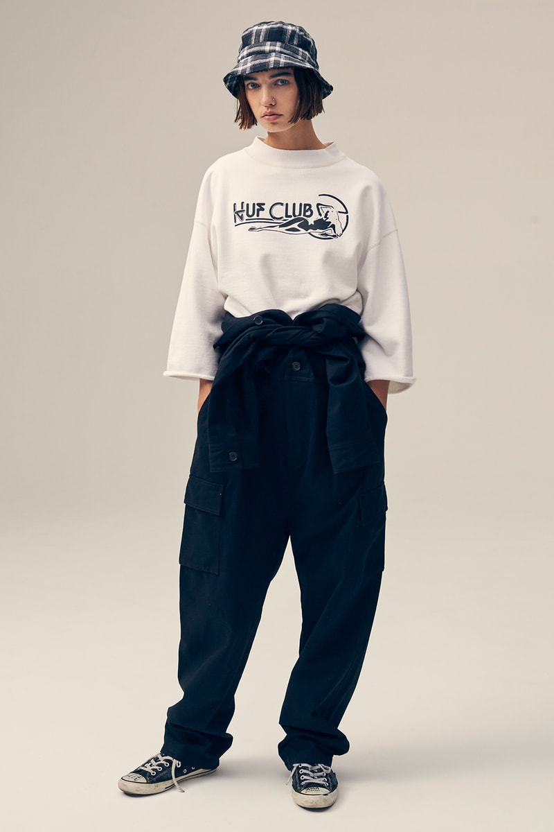 huf womens collection fall lookbook denim jackets coats jumpsuits sweaters skirts pants clothes fashion 