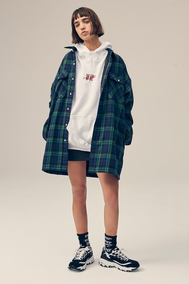 huf womens collection fall lookbook denim jackets coats jumpsuits sweaters skirts pants clothes fashion 