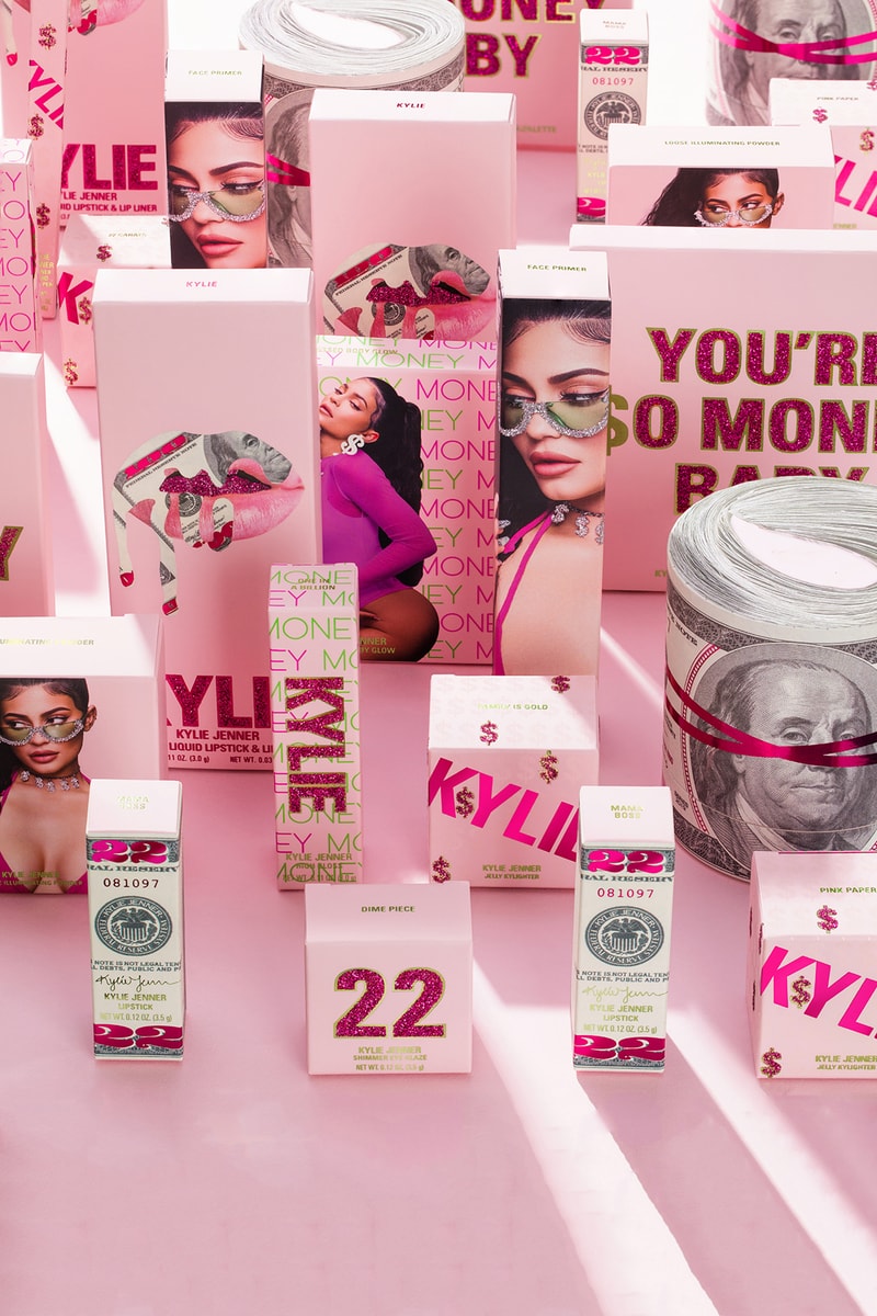 kyle jenner makeup birthday collection lipstick highlighter eyeshadow