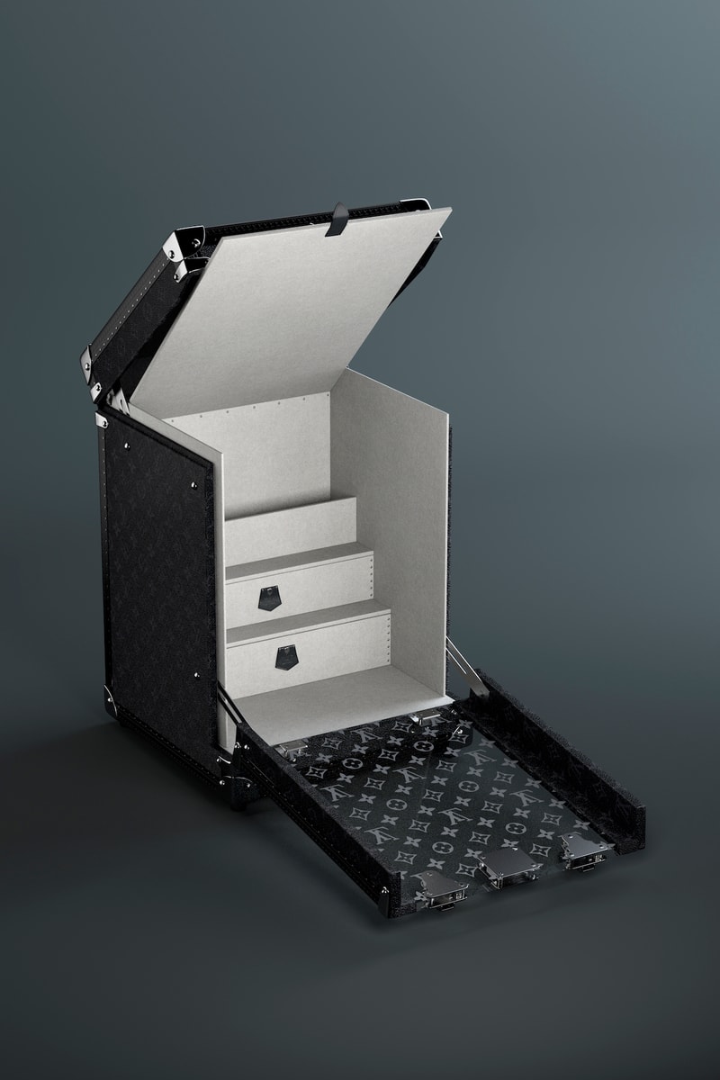 Louis Vuitton Luxury Monogram Trunk Collection Makeup Case Sneaker Storage Drink Bar Tea Set Cake LV Interior Homeware 