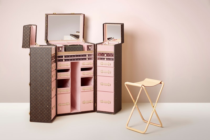 Louis Vuitton Luxury Monogram Trunk Collection Makeup Case Sneaker Storage Drink Bar Tea Set Cake LV Interior Homeware 