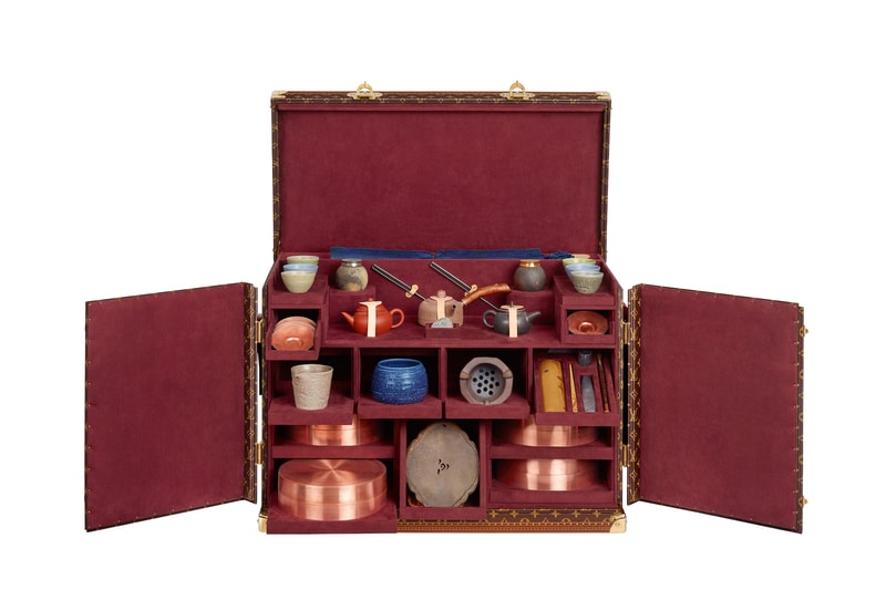 Louis Vuitton Luxury Monogram Trunk Collection Makeup Case Sneaker Storage Drink Bar Tea Set Cake LV Interior Homeware 
