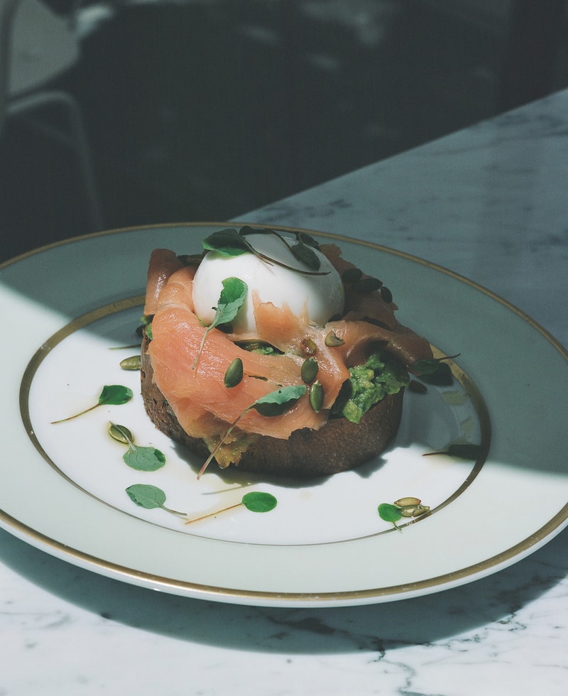 mansur gavriel lauderee cafe dessert avocado toast salmon