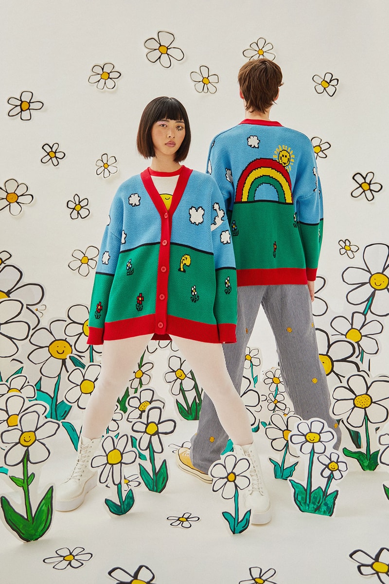 lazy oaf mr men collaboration lazy happy walter the worm cartoon childrens book knitwear pants t-shirts