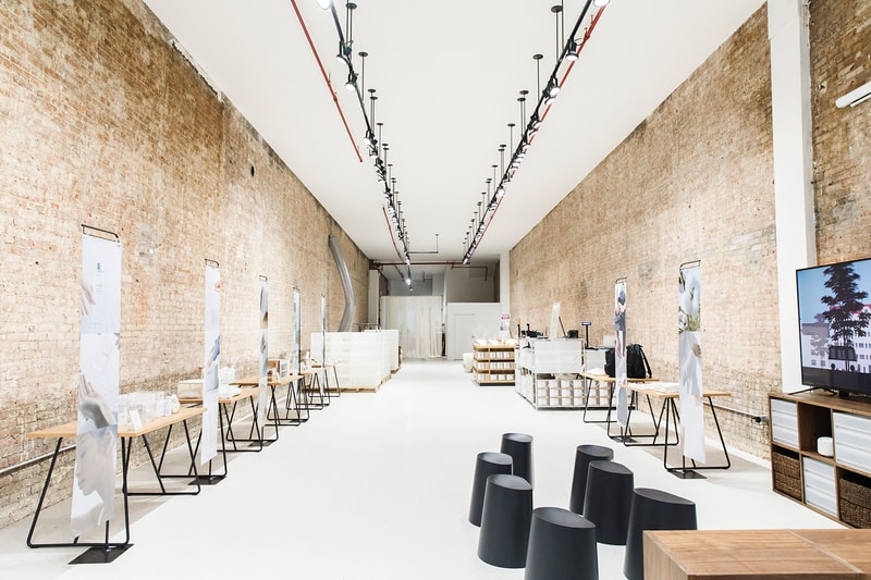 muji design retail pop up store shop soho new york city poster japanese lifestyle ikko tanaka graphic designer homeware