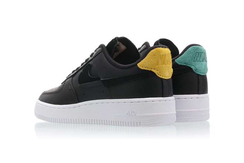 nike air force 1 07 vandalized series womens sneakers black yellow green suede