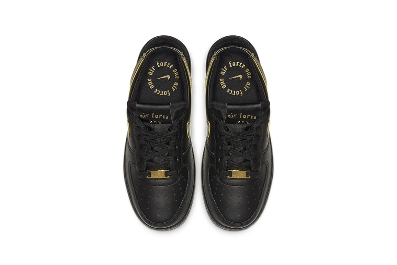 nike air force 1 vtf big kids sneakers black gold leather glitter back to school 