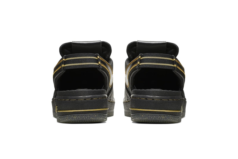 nike air force 1 vtf big kids sneakers black gold leather glitter back to school 