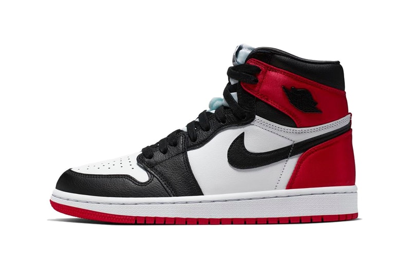 Air Jordan 1 Satin Toe Bloodline Red White Black