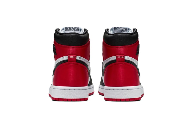 Air Jordan 1 Satin Toe Bloodline Red White Black