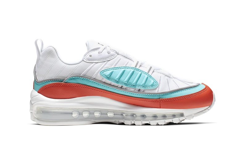 nike air max 98 womens sneakers white blue orange aqua shoes footwear sneakerhead 