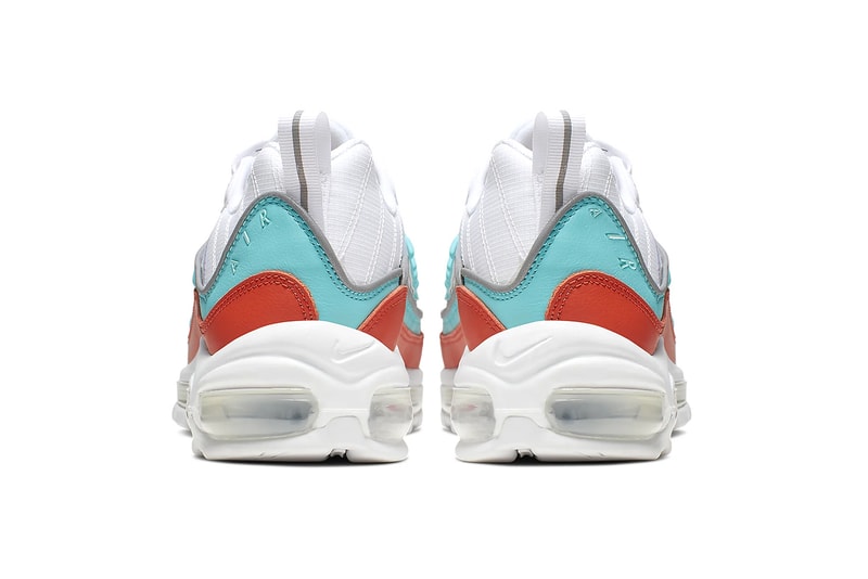 nike air max 98 womens sneakers white blue orange aqua shoes footwear sneakerhead 