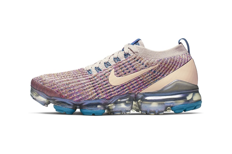 nike air vapormax flyknit 3 womens sneakers desert sand vivid purple