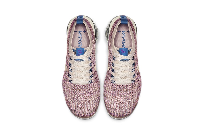 nike air vapormax flyknit 3 womens sneakers desert sand vivid purple
